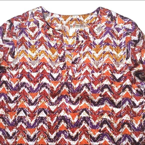 Cato Chevron Multicolor Hi Lo Top, Size XS - Picture 6 of 12